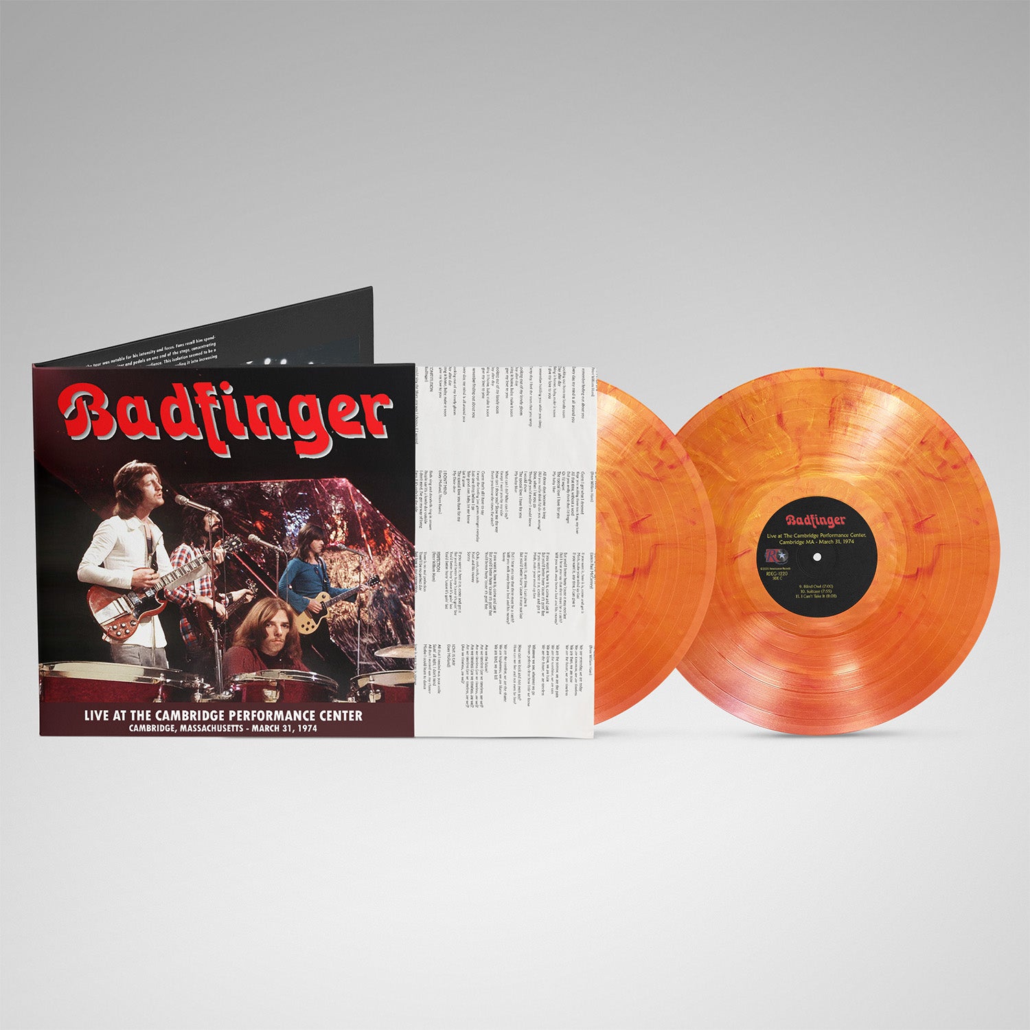 Badfinger - Live at the Cambridge Performance Center - Cambridge, Massachusetts March 31, 1974 - Indie Exclusive Marble Splatter, Sunset Sherbet [2LP]